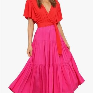 Red/pink two tone dress